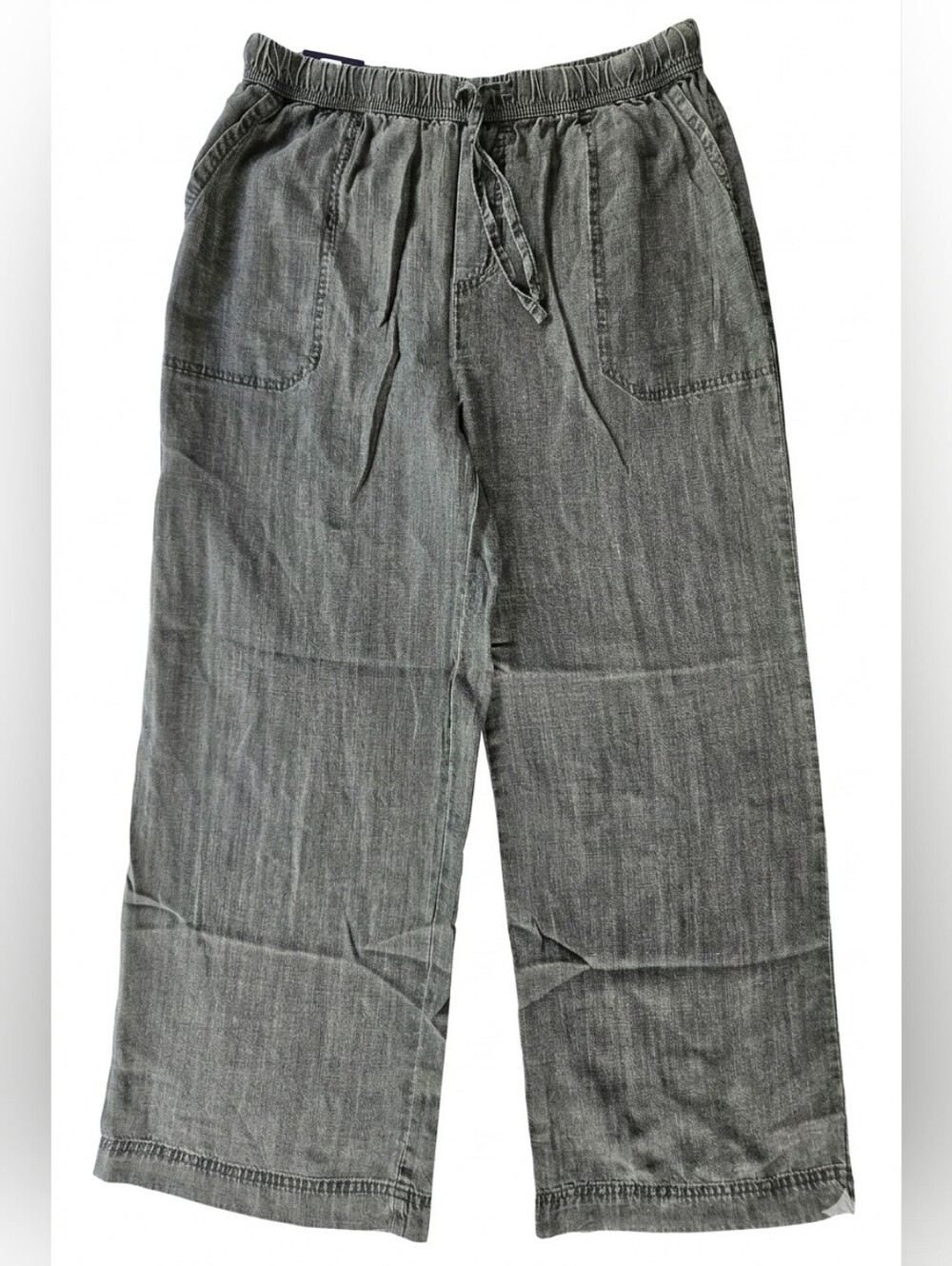 Splendid Grey Drawstring Wide Leg Flowy Cropped Pants NWT Medium